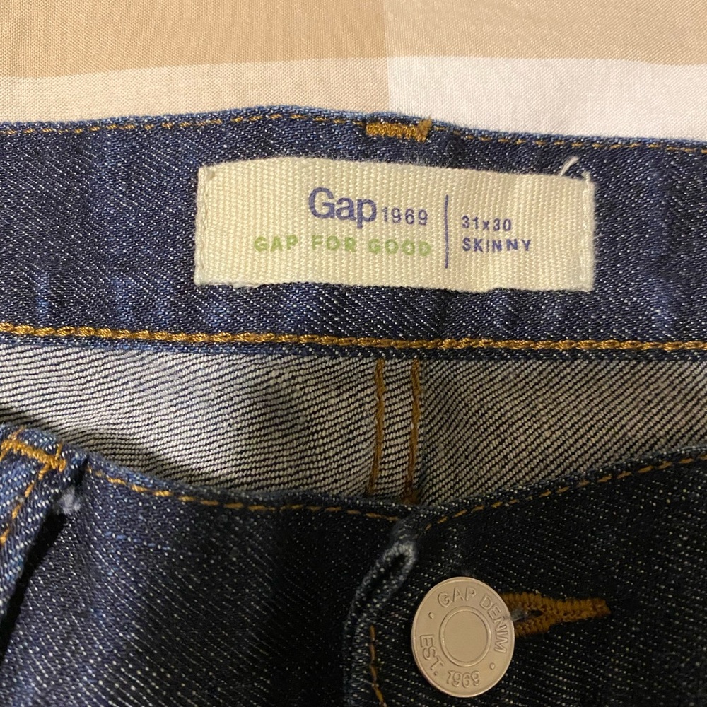 Mens Gap skinny dark blue jeans - Picture 4 of 7